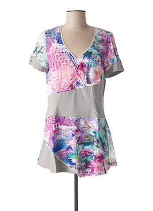 T-shirt col v manches courtes violet PAUPORTÉ femme