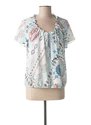 Blouse manches courtes manches courtes bleu TERRE DE FÉES femme
