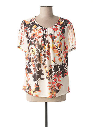 Blouse imprimé fleurs manches courtes orange WEINBERG femme
