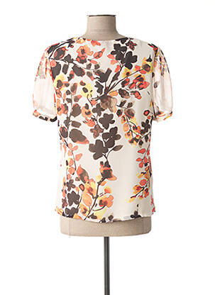 Blouse imprimé fleurs manches courtes orange WEINBERG femme