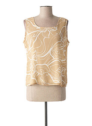 Top col carré sans manche beige FRANK WALDER femme