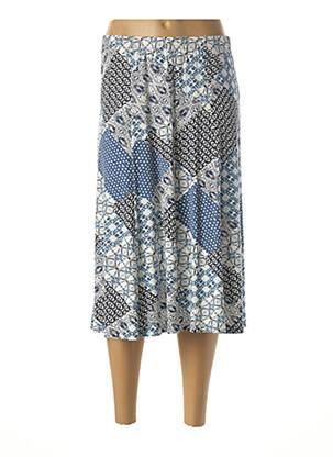 Jupe mi-longue stretch bleu SOLRIEU femme