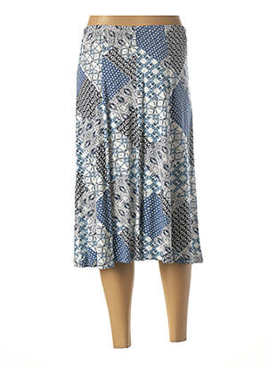 Jupe mi-longue coupe évasée bleu SOLRIEU femme