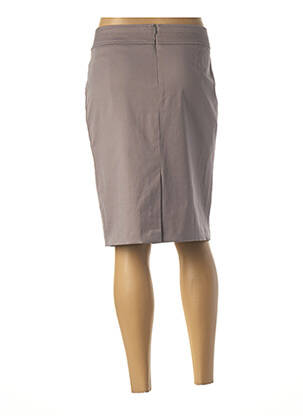 Jupe mi-longue coupe droite marron FRANK WALDER femme