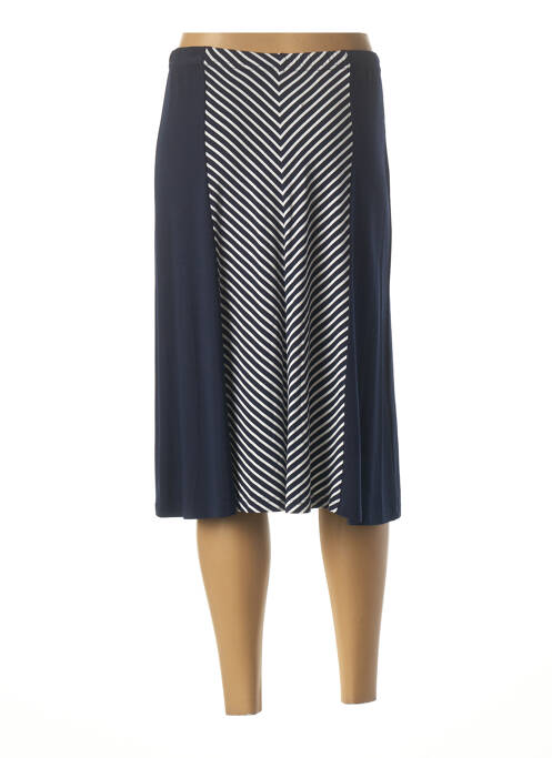 Jupe mi-longue taille élastique bleu PAUPORTÉ femme