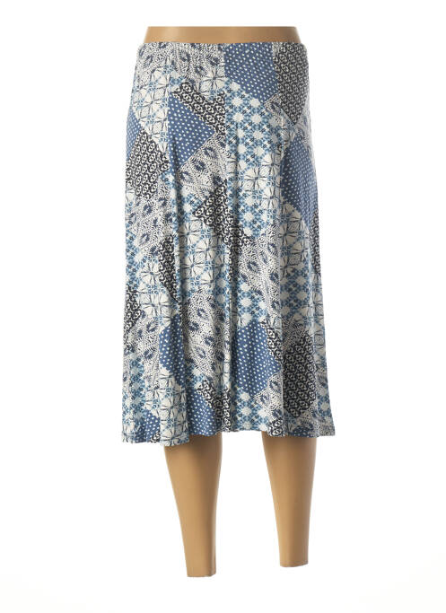 Jupe mi-longue bleu SOLRIEU pour femme