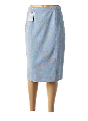 Jupe mi-longue coupe droite bleu WEINBERG femme