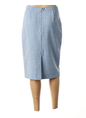 Jupe mi-longue coupe droite bleu WEINBERG femme