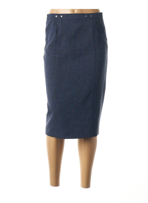 Jupe mi-longue coupe droite bleu WEINBERG femme