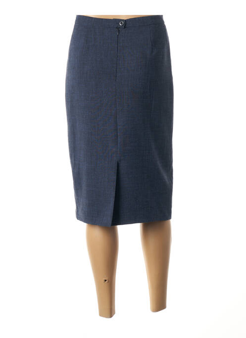 Jupe mi-longue coupe droite bleu WEINBERG femme