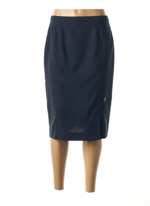 Jupe mi-longue coupe droite bleu PAUPORTÉ femme