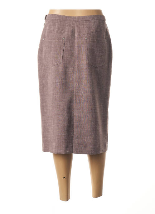 Jupe mi-longue marron SOLRIEU pour femme