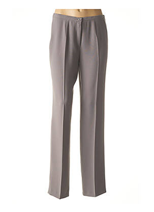 Pantalon droit tissage crêpe taille normale gris BASLER femme