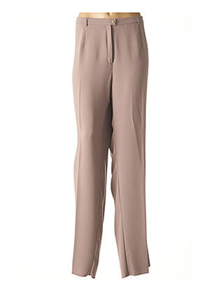 Pantalon droit tissage crêpe taille normale marron CHRISTIAN MARRY femme