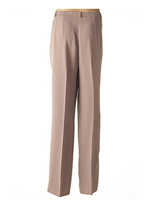 Pantalon droit tissage crêpe taille normale marron CHRISTIAN MARRY femme