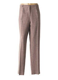 Pantalon droit taille à pinces taille haute marron PAUPORTÉ femme