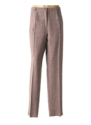 Pantalon droit taille à pinces taille haute marron PAUPORTÉ femme