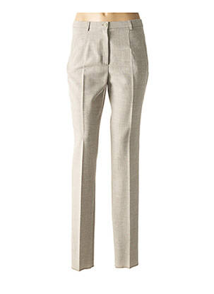 Pantalon droit taille à pinces taille haute vert PAUPORTÉ femme