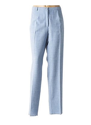 Pantalon droit taille à pinces taille haute bleu PAUPORTÉ femme