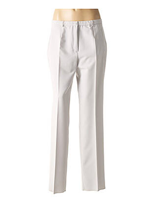 Pantalon droit fermeture zippée sous rabat boutonné gris PAUPORTÉ femme