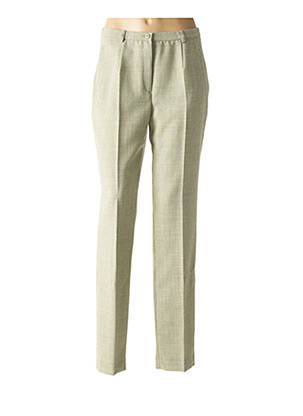Pantalon droit taille à pinces taille haute vert PAUPORTÉ femme