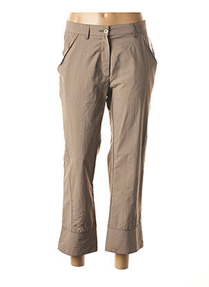 Pantalon 7/8 fermeture zippée sous rabat boutonné taille basse gris WBG femme