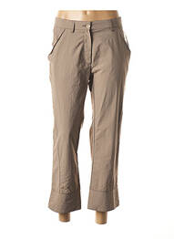 Pantalon 7/8 fermeture zippée sous rabat boutonné taille basse gris WBG femme