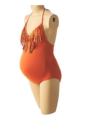 Maillot de bain maternité empiècements marron CACHE COEUR femme