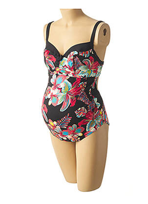 Maillot de bain maternité imprimé fleurs noir CACHE COEUR femme