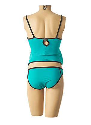 Maillot de bain maternité empiècements bleu CACHE COEUR femme