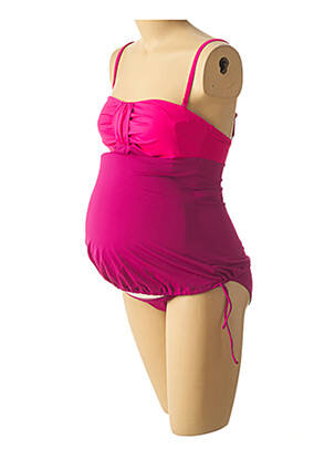Maillot de bain maternité empiècements rose CACHE COEUR femme