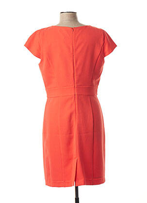 Robe mi-longue tissage crêpe manches courtes orange SINEQUANONE femme