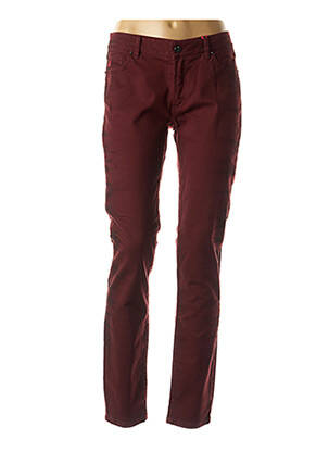 Jeans coupe slim slim taille basse rouge I.CODE (By IKKS) femme