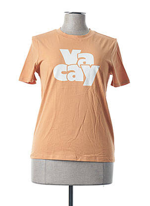 T-shirt orange PIECES pour femme