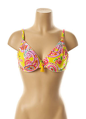 Haut de maillot de bain stretch jaune ANTIGEL femme