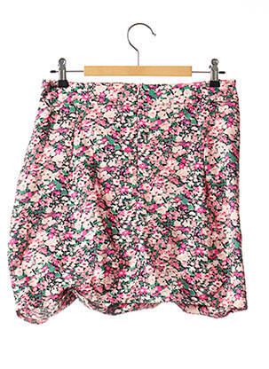 Jupe courte fermeture zippée au dos rose QED LONDON femme