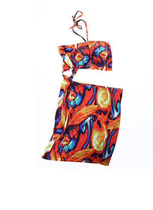 Robe courte coupe cintrée fines bretelles orange BOOHOO femme