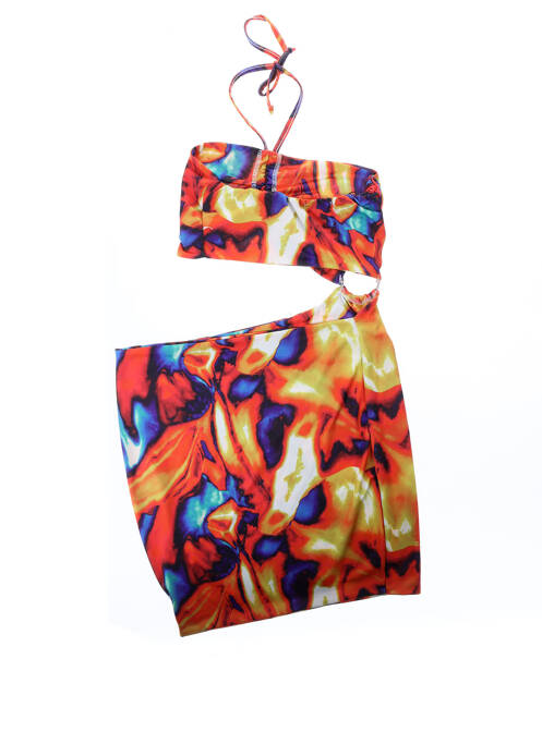 Robe courte coupe cintrée fines bretelles orange BOOHOO femme