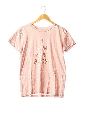 T-shirt sérigraphie manches courtes rose BAN.DO femme