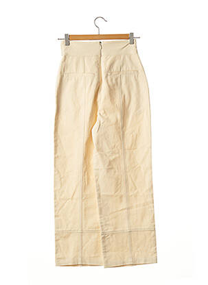 Pantalon droit tissage popeline taille haute beige TULAROSA femme