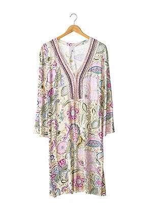 Robe mi-longue coupe fluide beige RAFFAELA D'ANGELO femme