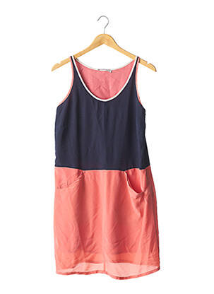 Robe mi-longue tissage crêpe sans manche rose STEFANEL femme