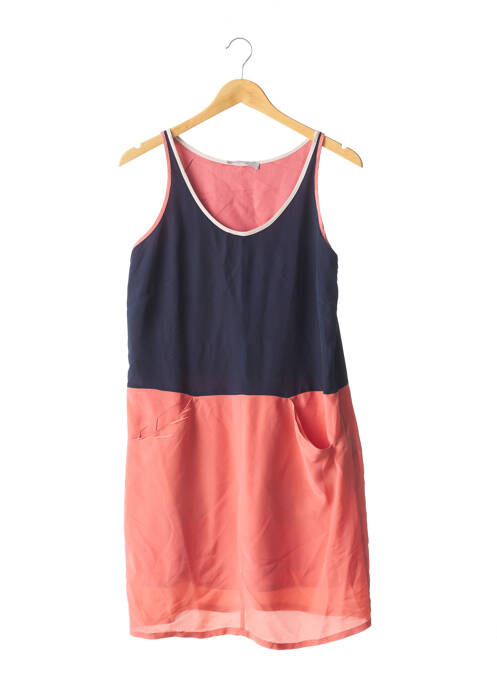 Robe mi-longue tissage crêpe sans manche rose STEFANEL femme