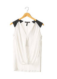 Blouse manches courtes manches courtes beige BCBGMAXAZRIA femme