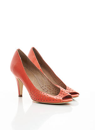 Escarpins matière lisse talon de 7 à 9cm orange SESSUN femme