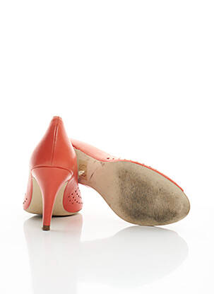 Escarpins matière lisse talon de 7 à 9cm orange SESSUN femme