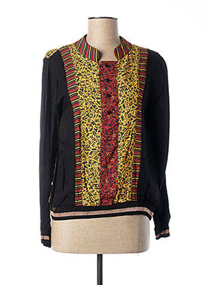 Blouse imprimé fantaisie manches longues noir PAUL BRIAL femme