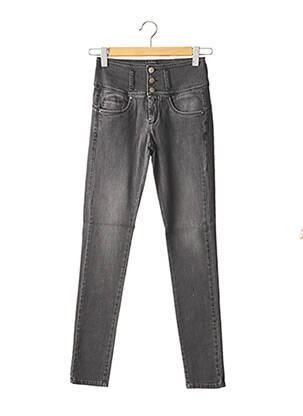 Jeans coupe slim slim taille haute gris PAUL BRIAL femme