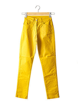 Pantalon droit stretch taille normale jaune MALOKA femme