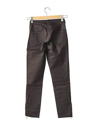 Pantalon droit fermeture zippée sous rabat boutonné taille normale marron PAUL BRIAL femme